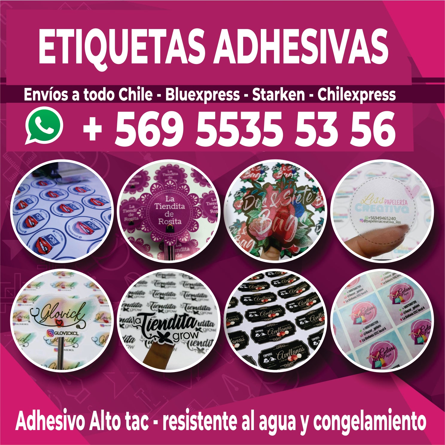 Stickers - Adhesivo troquelado (Medida Personalizada) $8500 medio m2