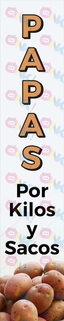 Mini Pendón Papas por Kilos y Sacos - Oink Publicidad